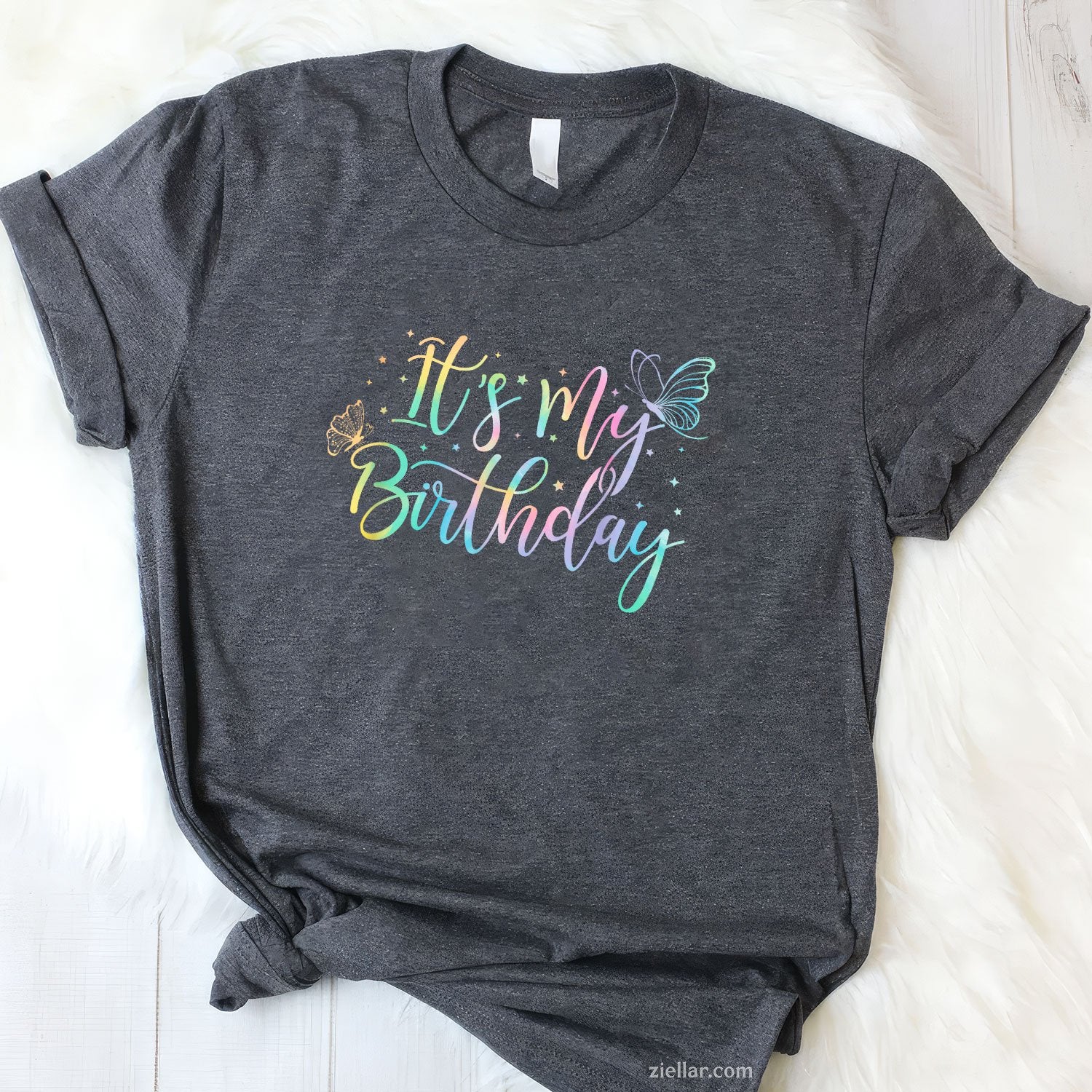 Birthday Butterfly Tie-Dye Tee and T-Shirt, It's My Birthday Party T-Shirt for Women Adults