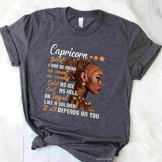 Birthday Gift Capricorn Girl December Or January Women T-Shirt_ Capricorn Zodiac Sign Astrology Tee For Her