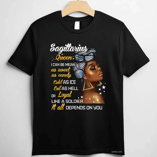 Birthday Gift Sagittarius Queen November Or December Women T-Shirt_ Astrology Zodiac Sign Tee For Her