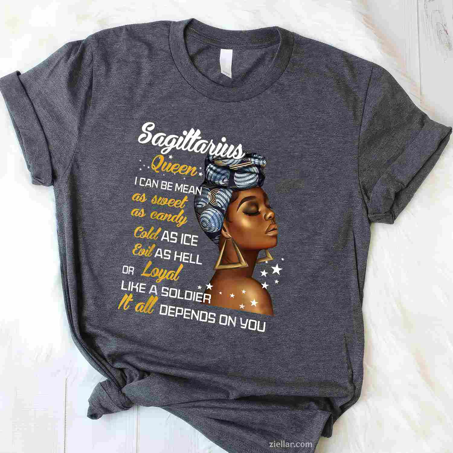 Birthday Gift Sagittarius Queen November Or December Women T-Shirt_ Astrology Zodiac Sign Tee For Her