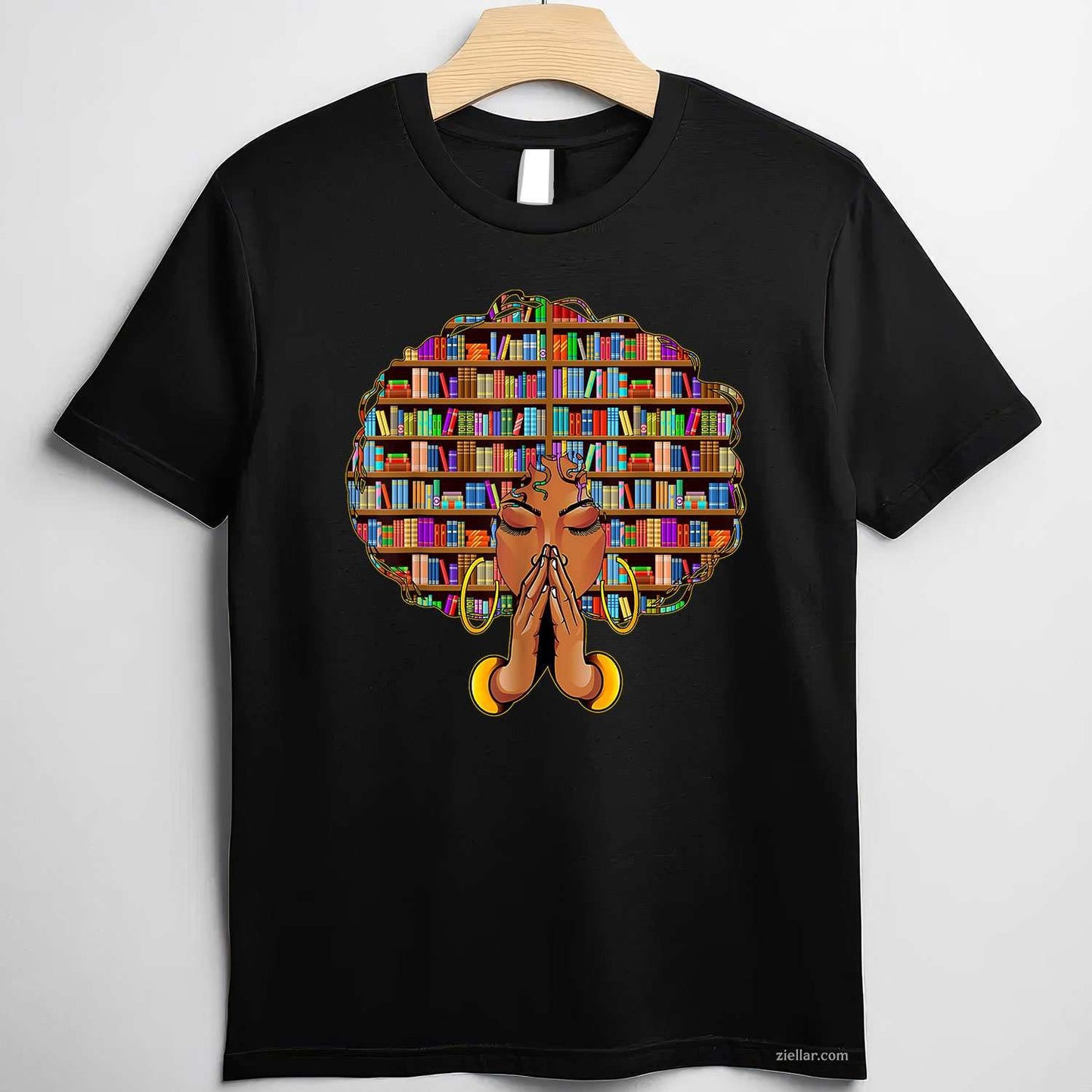 Black History Month Afro Women Girls Book Lover Librarian T-Shirt