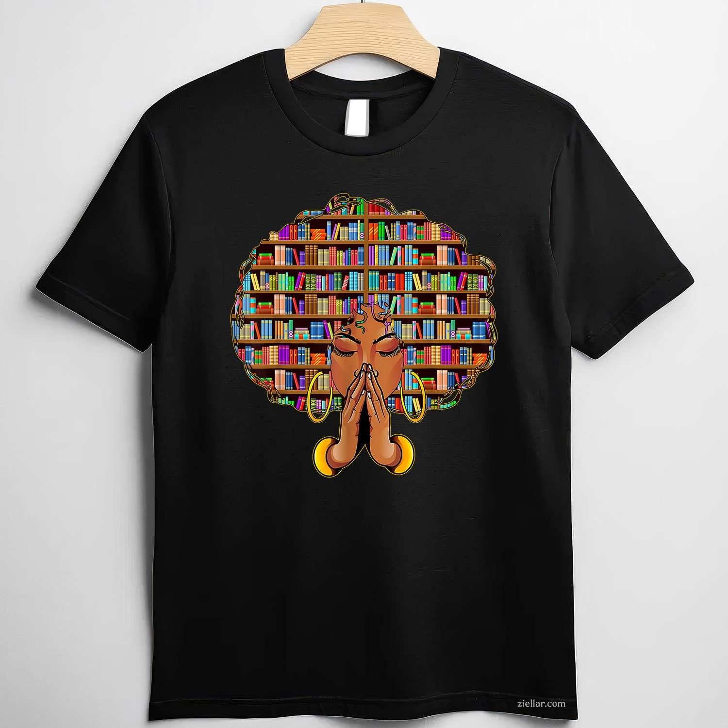 Black History Month Afro Women Girls Book Lover Librarian T-Shirt