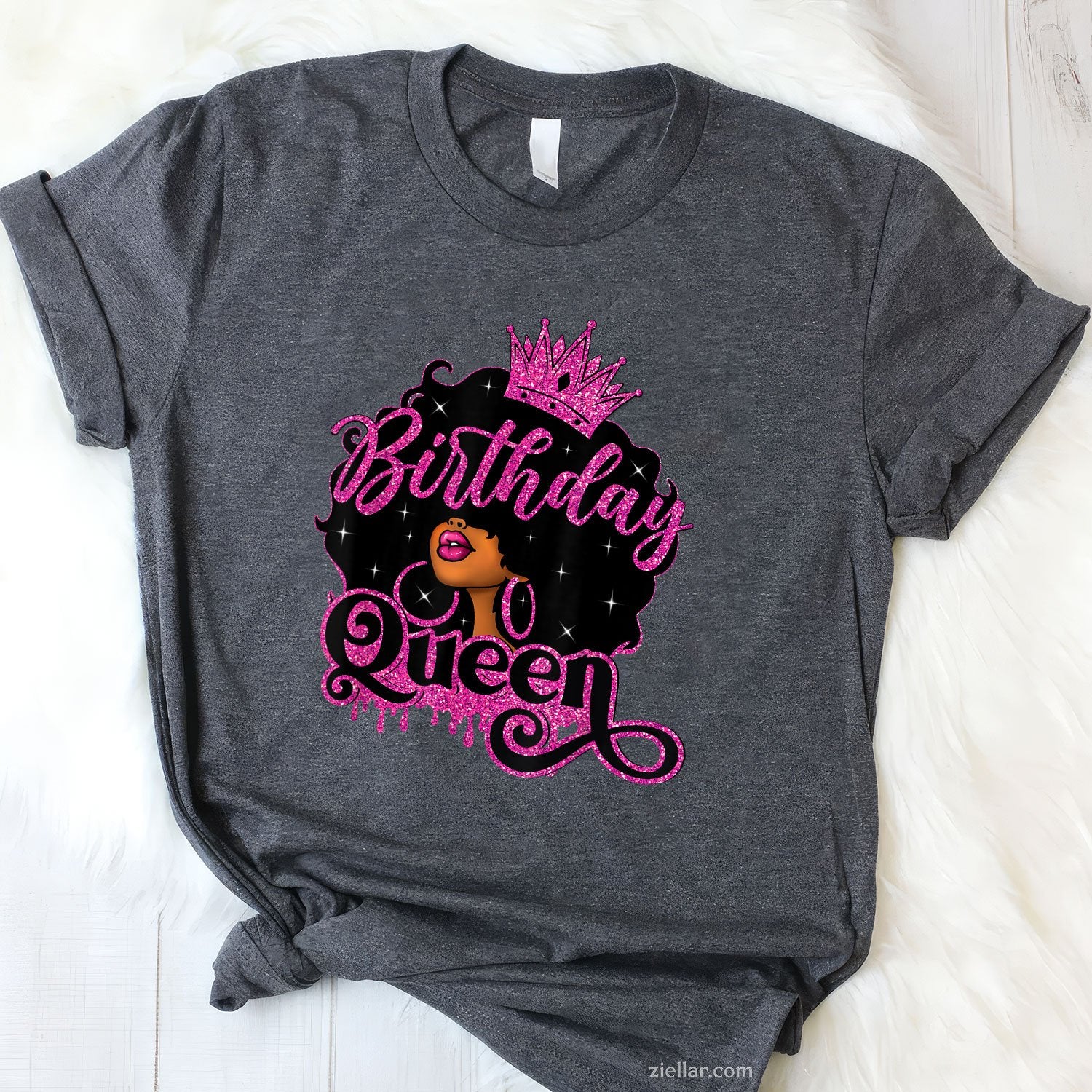 Black Queen Birthday Tee and T-Shirt, Afro Women Graphic T-Shirt Gift for Adults