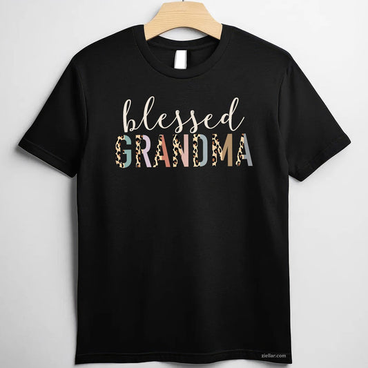 Blessed Grandma Cute Leopard Print T-Shirt Tee for Men Women Adults Unisex