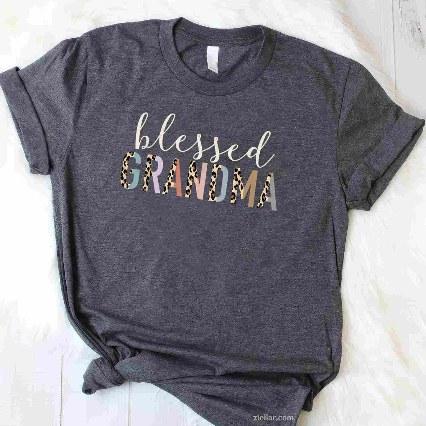 Blessed Grandma Cute Leopard Print T-Shirt Tee for Men Women Adults Unisex