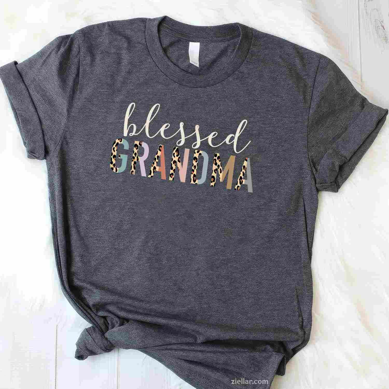 Blessed Grandma Cute Leopard Print T-Shirt Tee for Men Women Adults Unisex