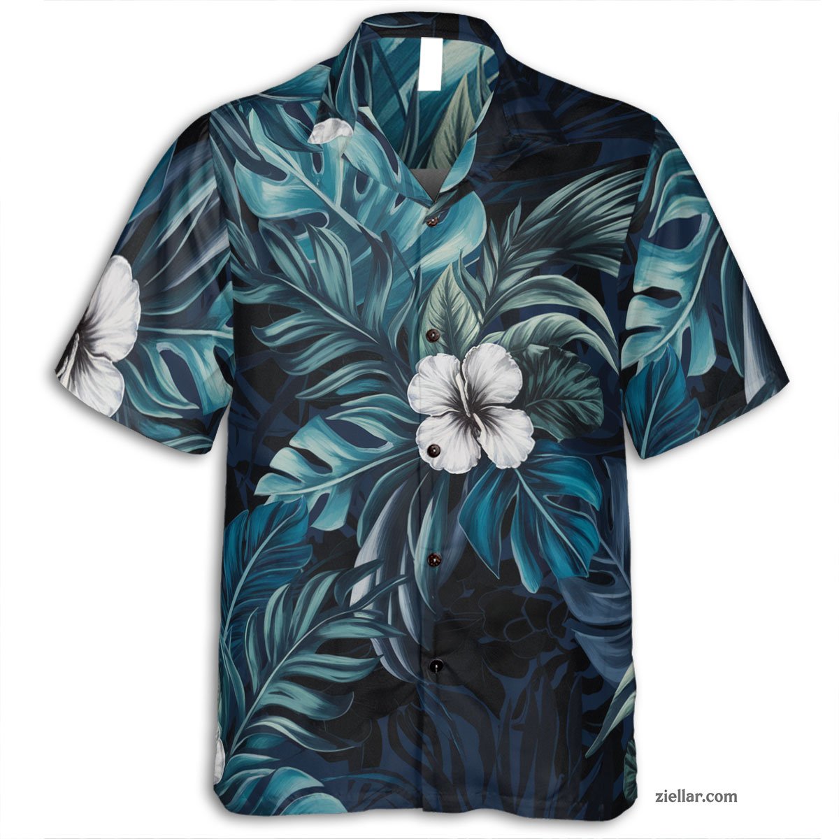 Blue Tropical Leaf and White Hibiscus Hawaiian Shirts Gift for Men Women Summer – Colorful Shirt for Coastal Style