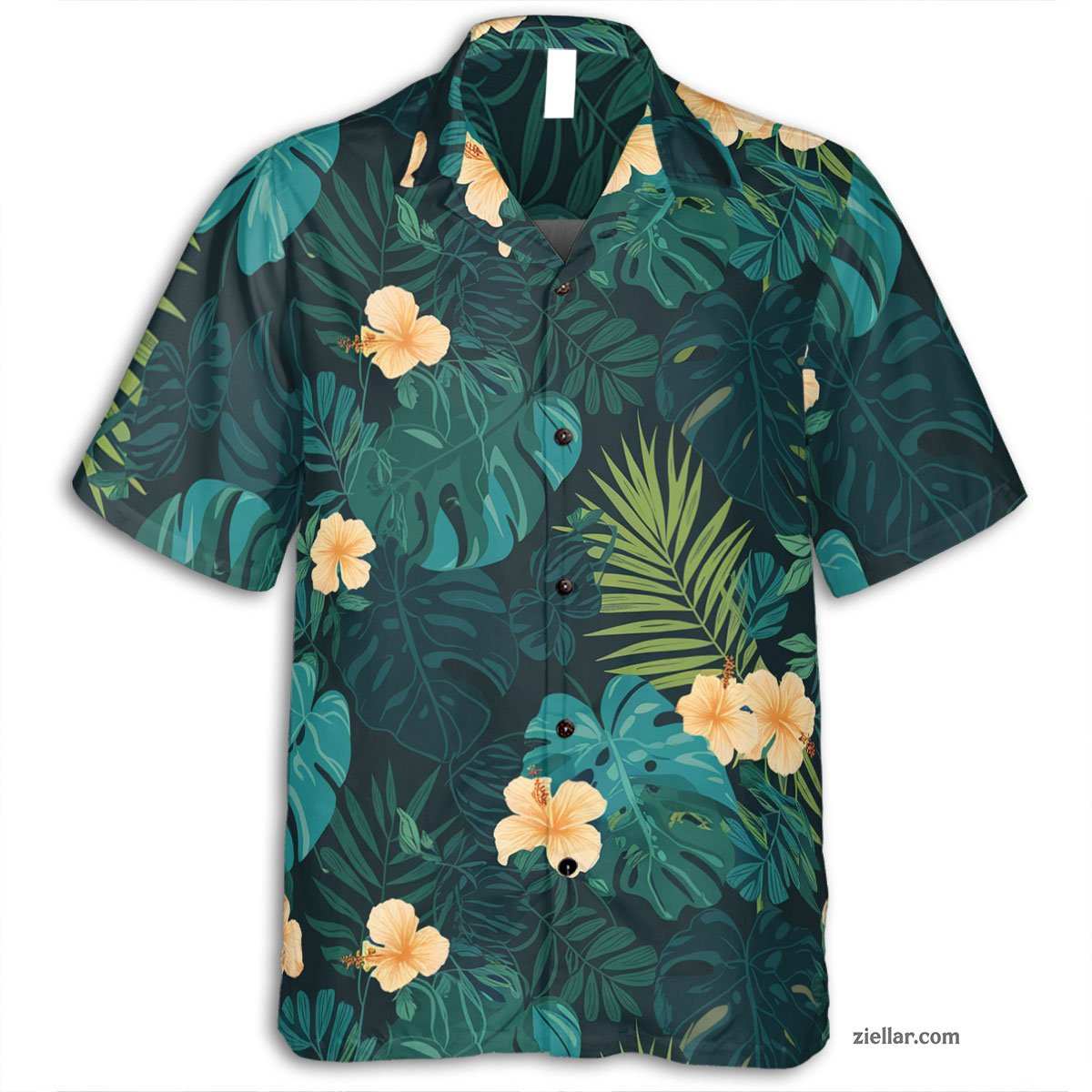Blue Tropical Leaf White Hibiscus Floral Hawaiian Shirts for Beach Vacation – Must-Have Shirt for Your Holiday