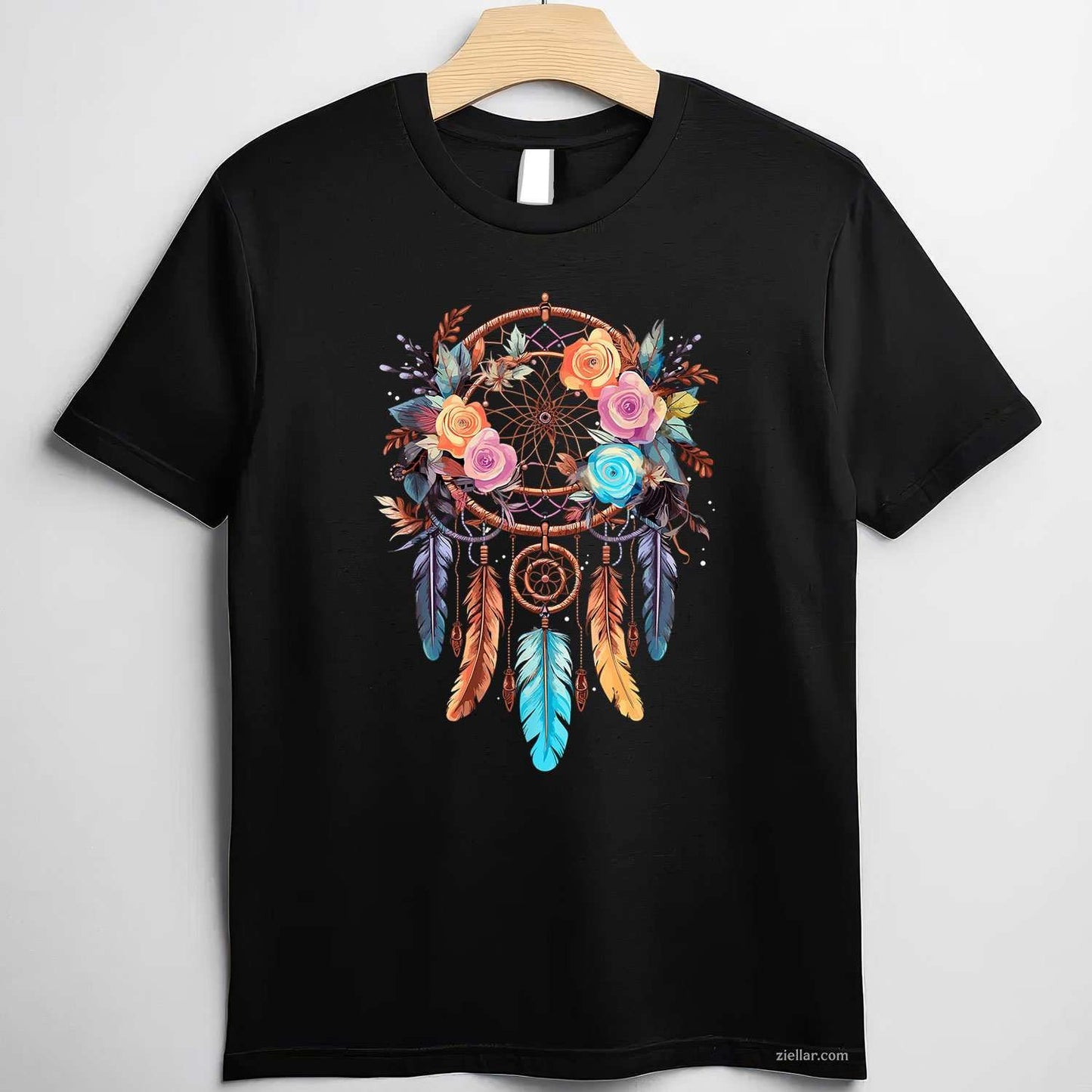 Boho Dream Catcher T-Shirt, Vintage Graphic Tee For Cat Lovers, Pet Owners Adults