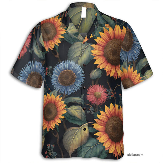 Bold Wildflower Hawaiian Shirt Tee, Tropical Summer Gift for Adults