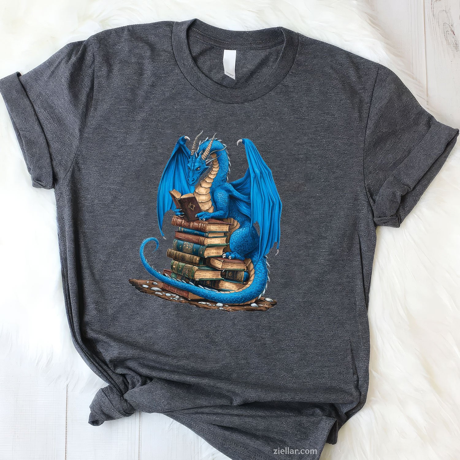 Book Lover Bookworm Reading Books Dragon T-Shirt
