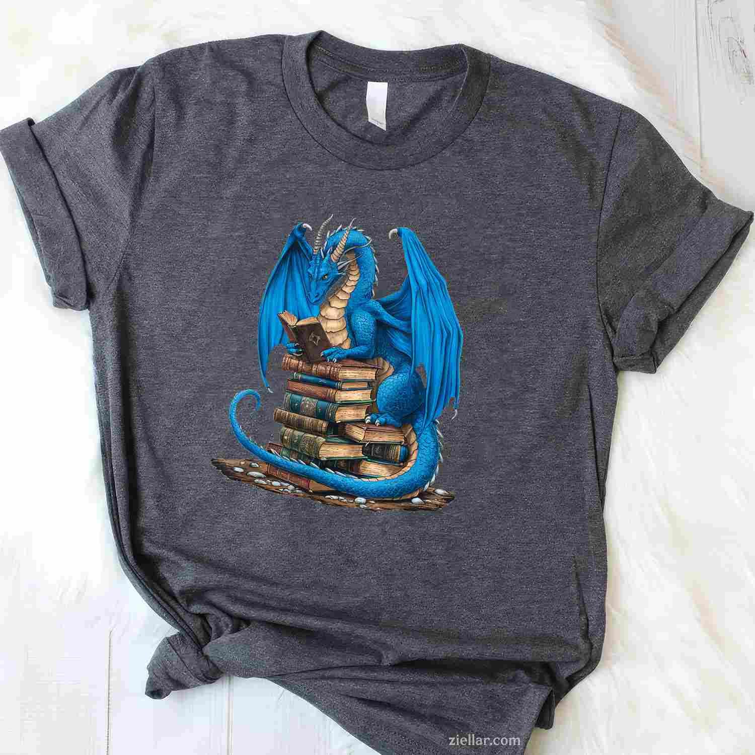 Book Lover Bookworm Reading Books Dragon T-Shirt