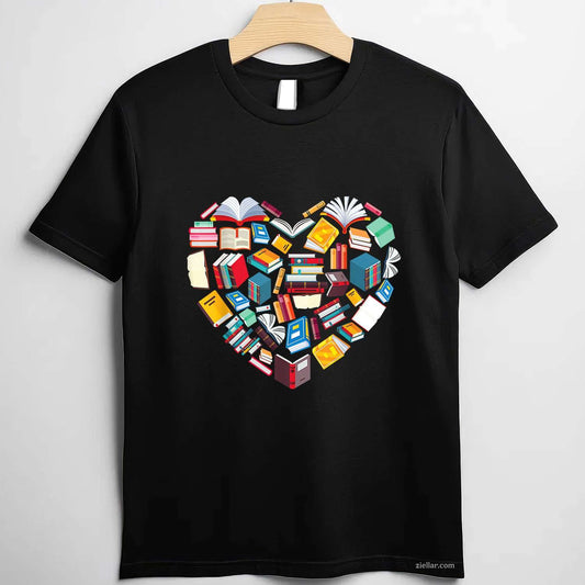 Book Lover Heart Shape reading club Librarian Library gifts T-Shirt
