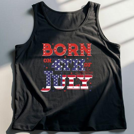 Born On 4th Of July Birthday American Men Women Boys Kids Tank Top Shirt