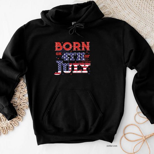 Born On 4th Of July Birthday American Men Women Boys Kids Hoodie Shirt