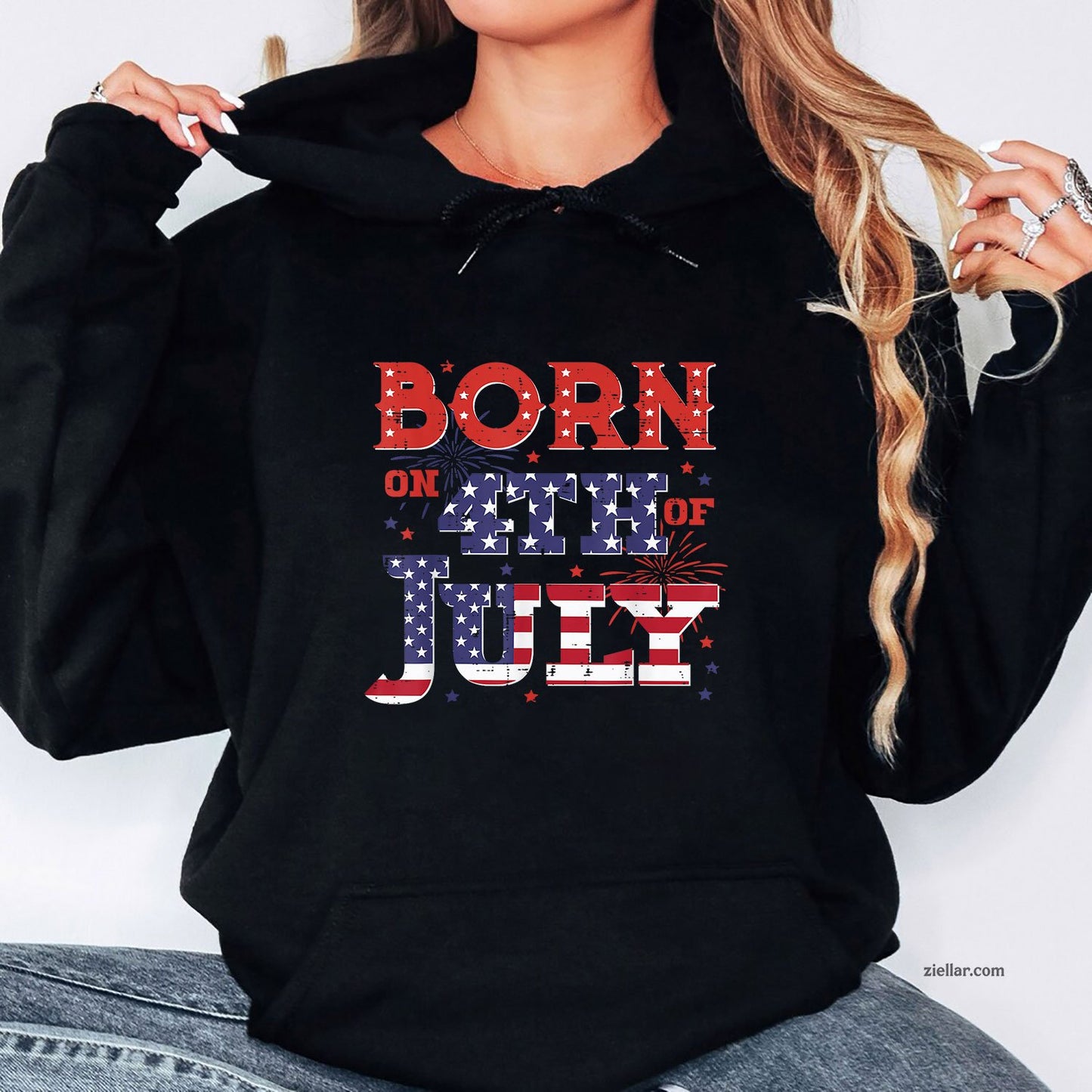 Born On 4th Of July Birthday American Men Women Boys Kids Hoodie Shirt