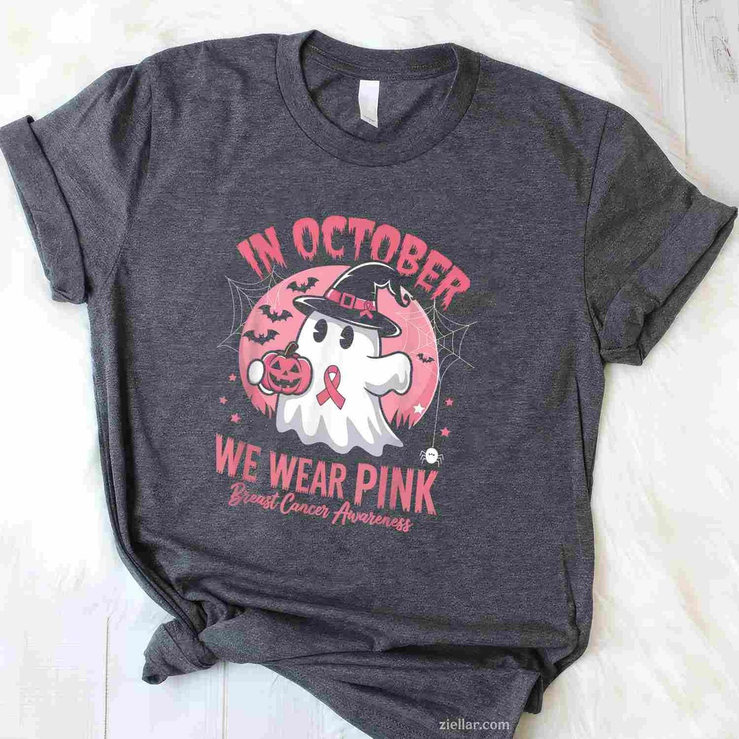 Breast Cancer s Women Halloween October Wear Pink Funny Graphic Tee and T-Shirt Gift for Adults Men Women Unisex