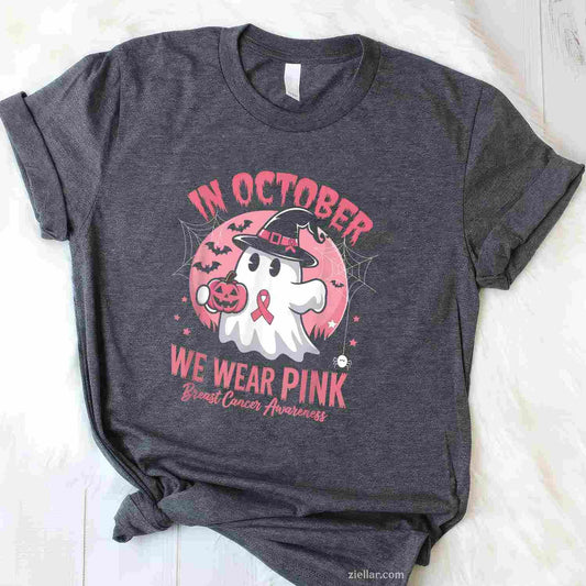 Breast Cancer s Women Halloween October Wear Pink Funny Graphic Tee and T-Shirt Gift for Adults Men Women Unisex