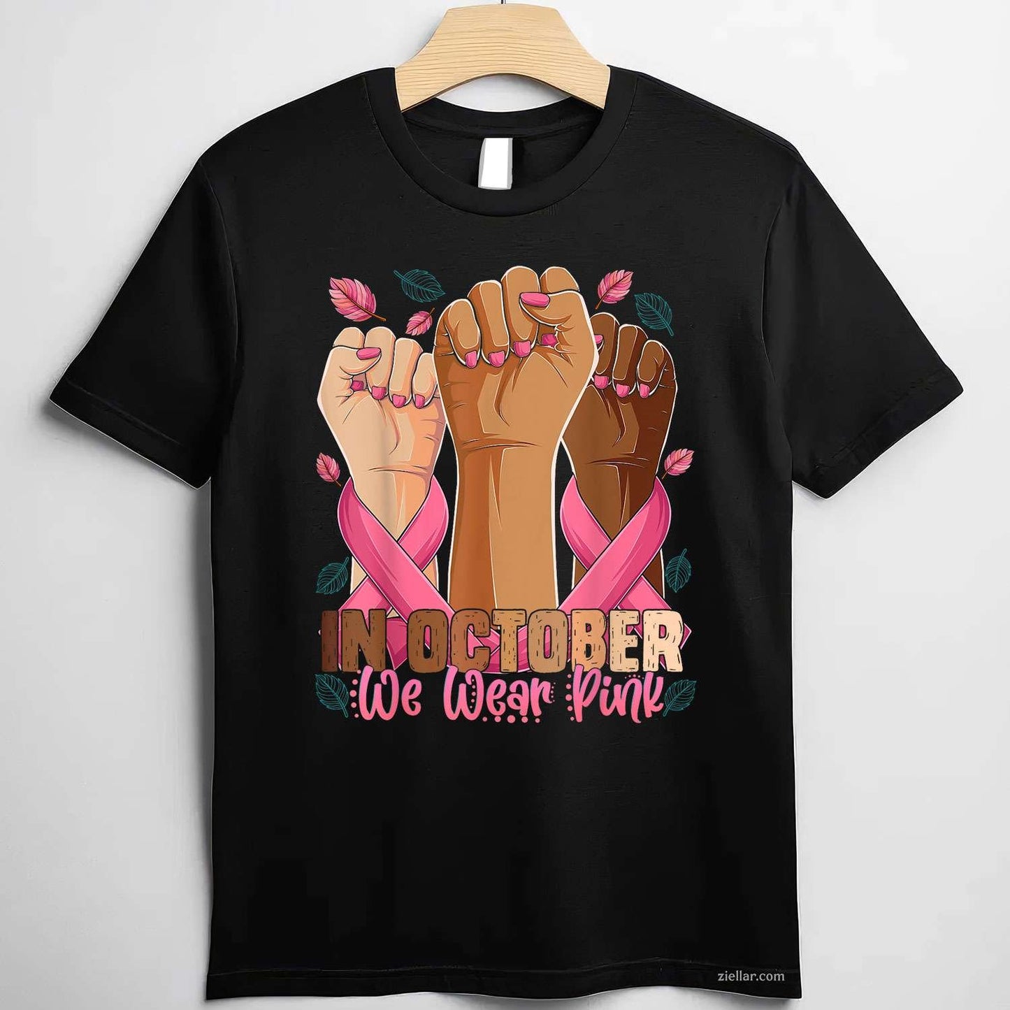 Breast Cancer Awareness Month In October We Wear Pink 2025 Funny Graphic Tee and T-Shirt Gift for Adults Men Women Unisex