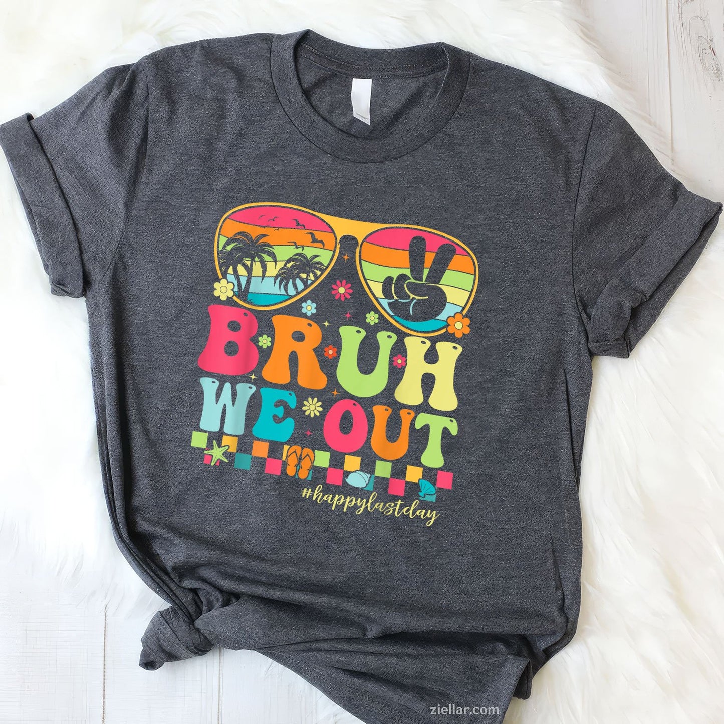 Bruh We Out Teacher Tee and T-Shirt, Funny Groovy Last Day of School T-Shirt Gift for Adults