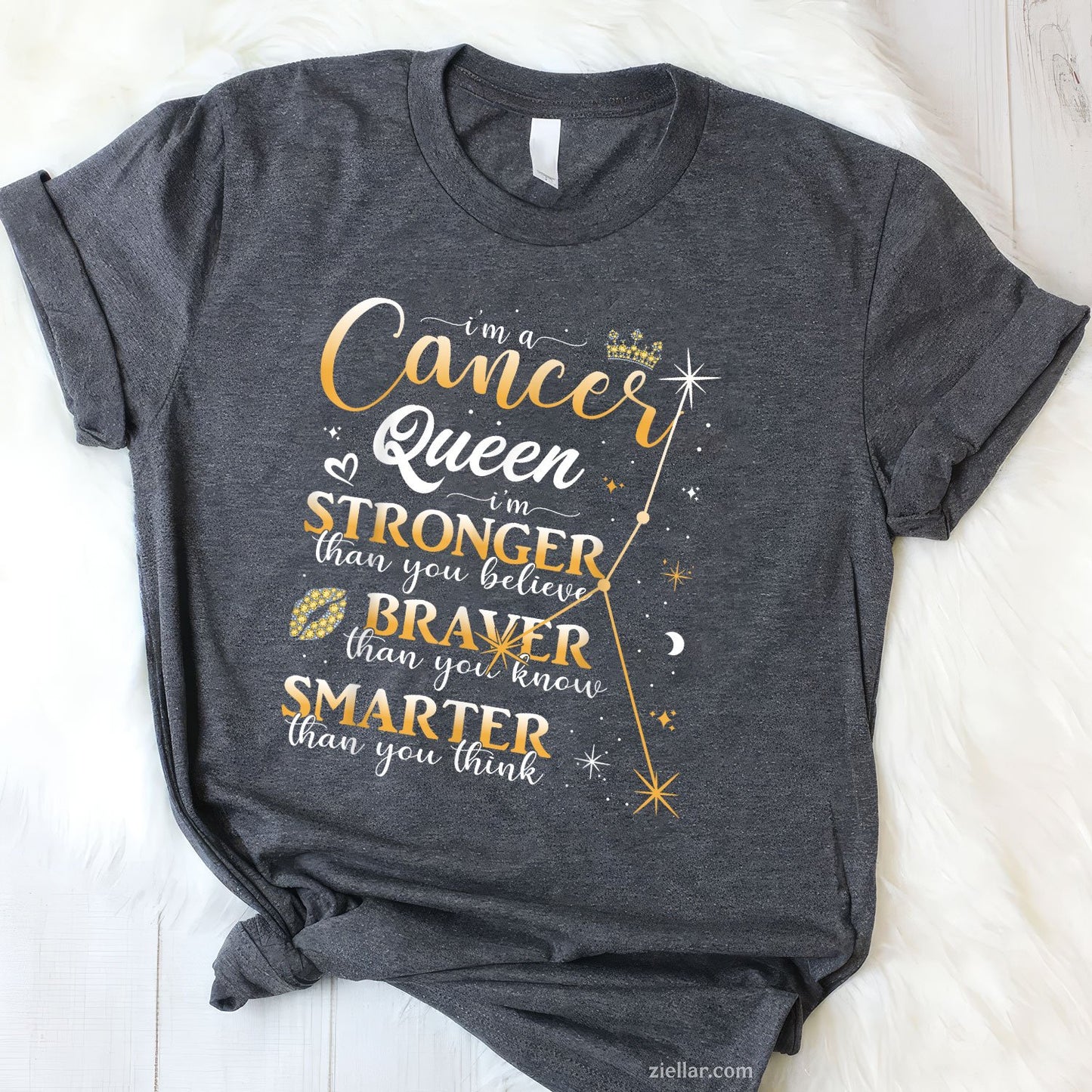 Cancer Zodiac Sign June July Birthday Women Queen Tee TShirt