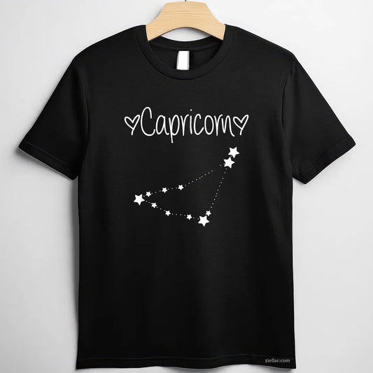 Capricorn Zodiac Horoscope Tee and T-Shirt, December January Birthday Astrology T-Shirt for Men and Women