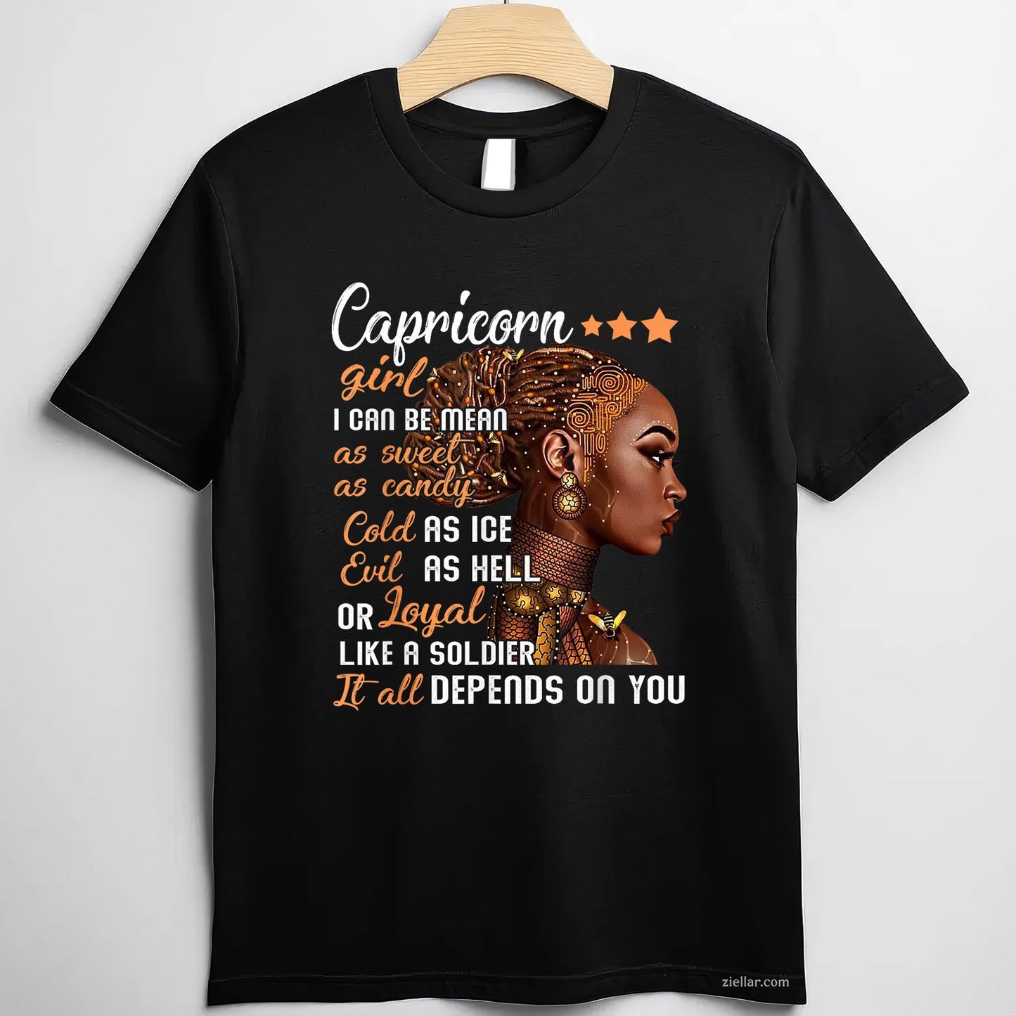 Capricorn Girl Birthday Tee and T-Shirt, December or January Zodiac T-Shirt Gift for Women Adults