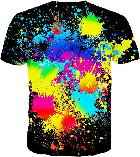 Casual Pattern Graphic Tee for Adults, Unisex Novelty 3D T-Shirt with Short Sleeves
