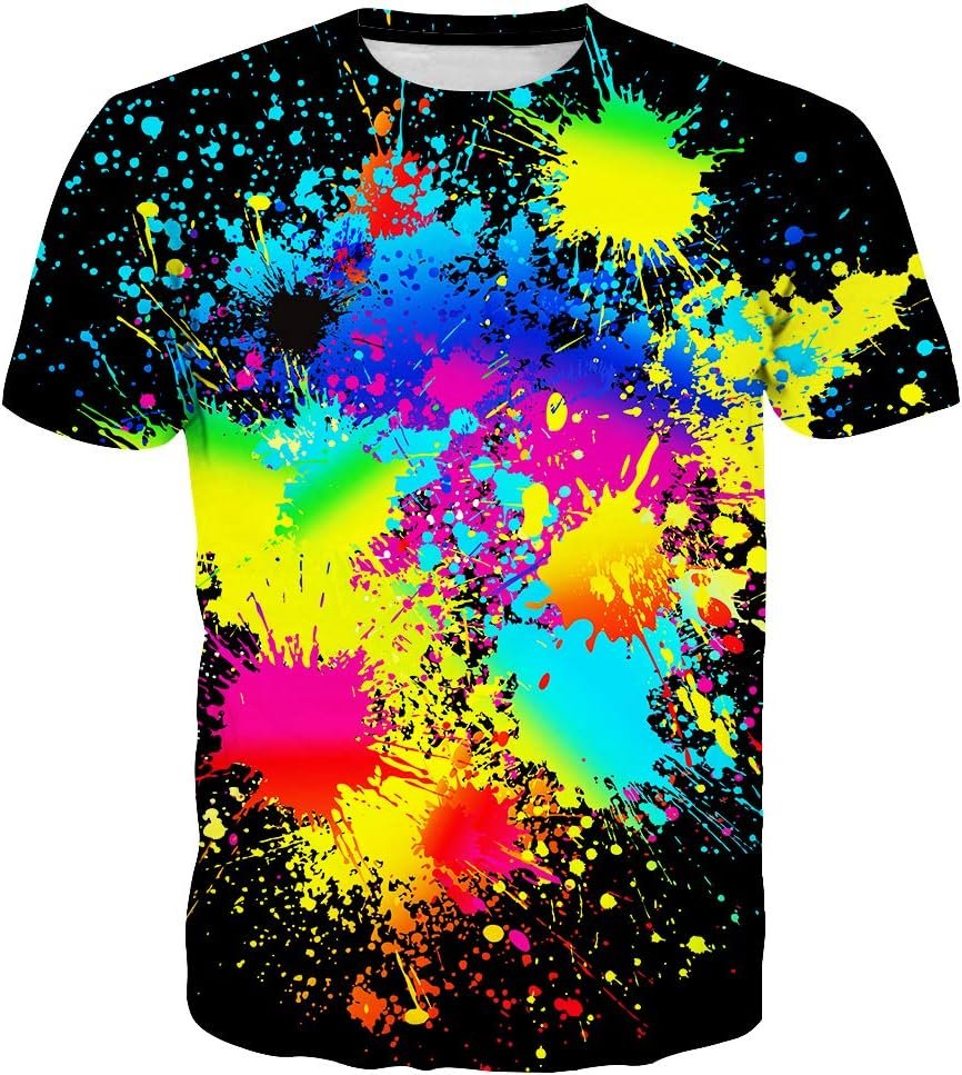 Casual Pattern Graphic Tee for Adults, Unisex Novelty 3D T-Shirt with Short Sleeves