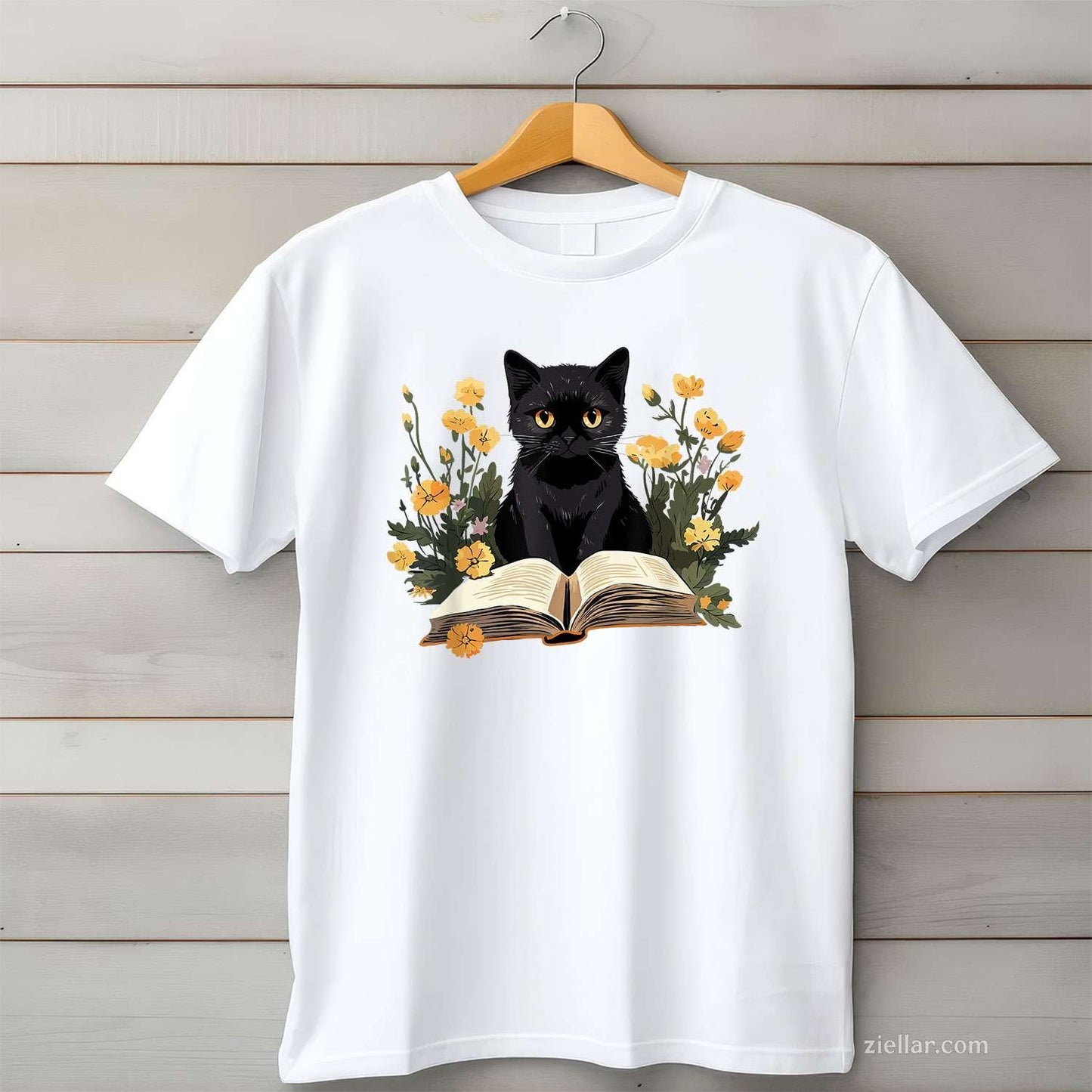 Cat Shirts For Women Book Lover Shirt Cute Cat And Book T-Shirt