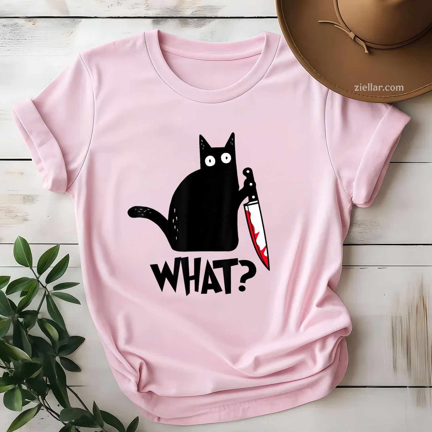 Cat What_ Funny Black Cat Murderous Cat With Knife Tee, Cat Lover T-Shirt for Men Women Adults Unisex, Classic Fit Unisex Design, Everyday Wear Essential