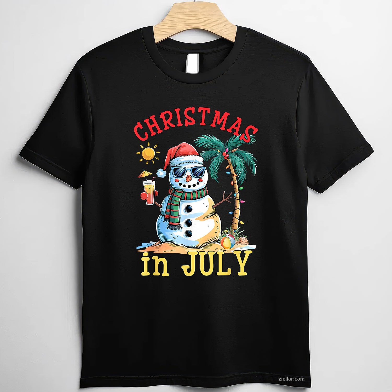 Christmas In July Snowman Summer Beach Vacation Xmas TShirt