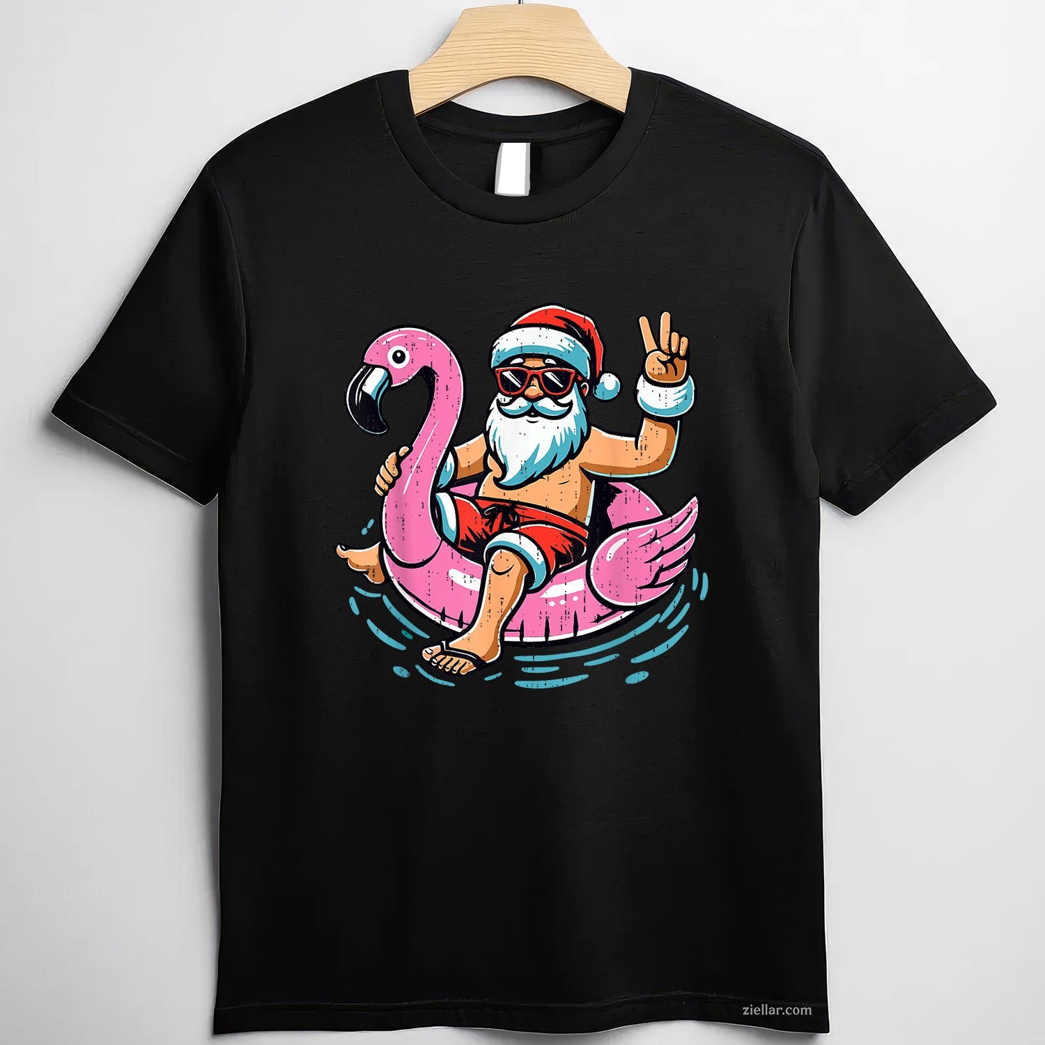Christmas In July Shirt Santa Flamingo Summer Xmas TShirt