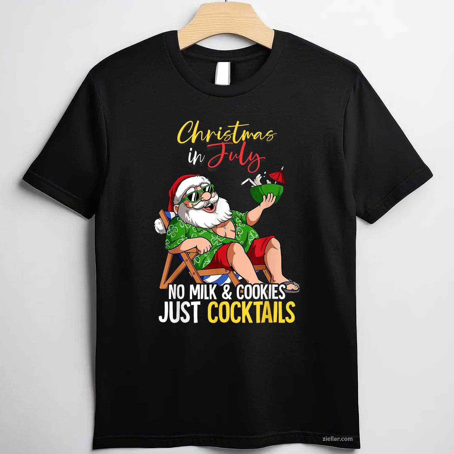 Christmas In July Santa TShirt Funny