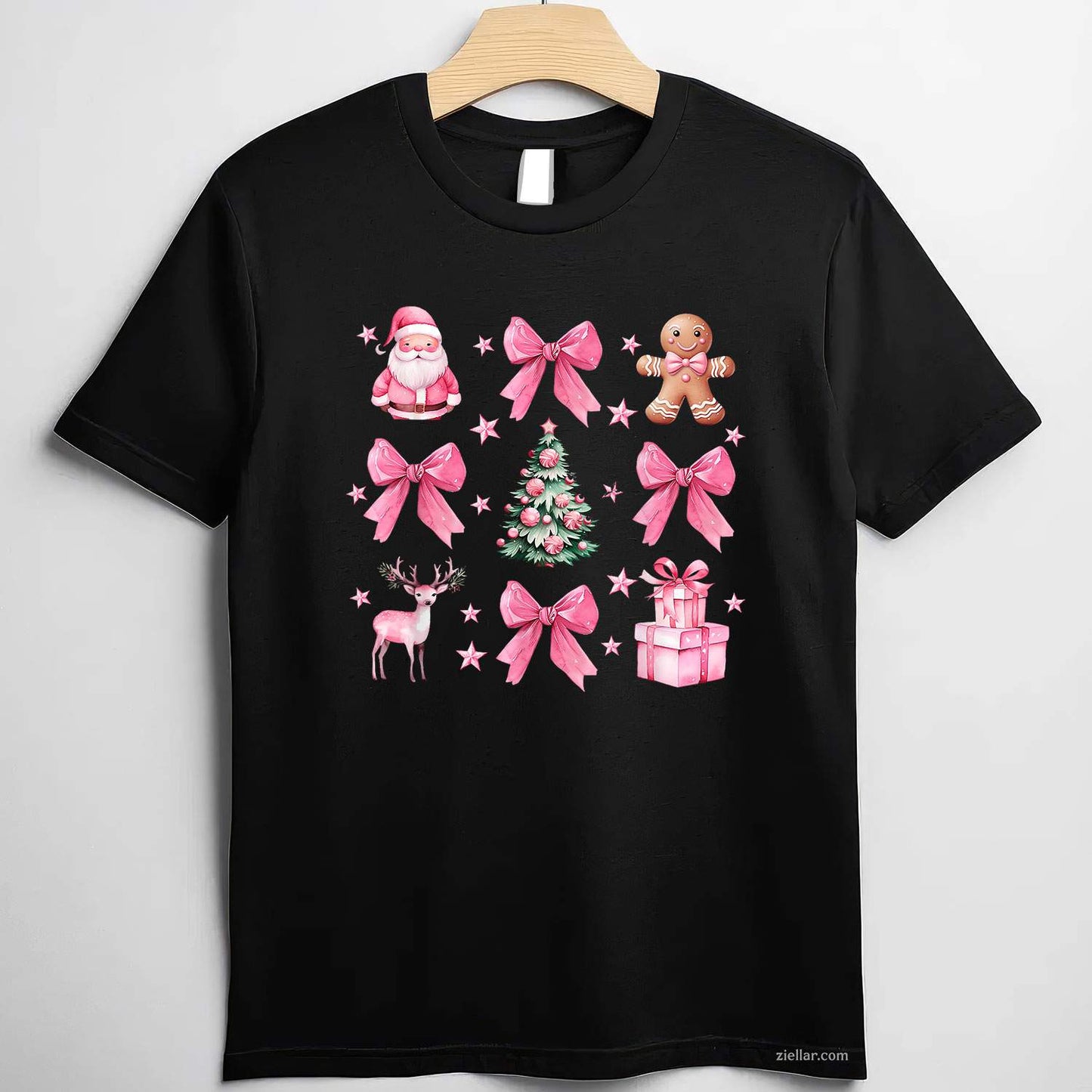 Christmas Shirt For Women Buffalo Plaid Reindeer Tree T-Shirt, A Vintage Buffalo Plaid Reindeer Tree Tee