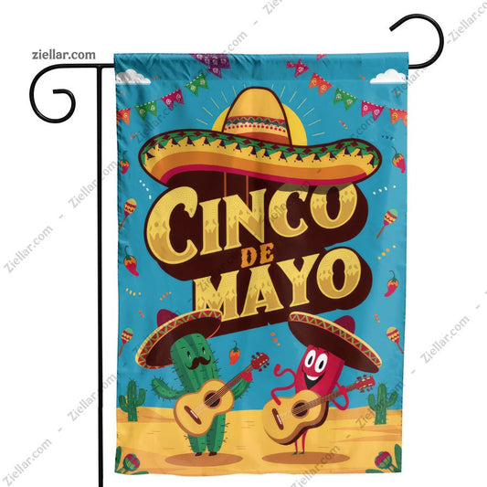 Cinco de Mayo Festive Animated Cactus and Chili Pepper for Party Supplies