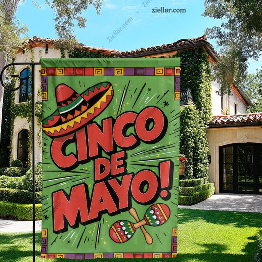Cinco de Mayo Festive Sombrero and Maracas Design for Mexican Fiesta Decor