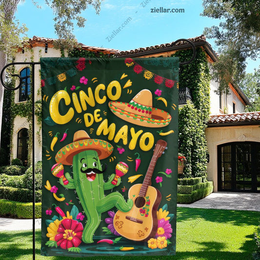 Cinco de Mayo Celebration with Cactus and Sombrero Perfect for Fiesta Decor