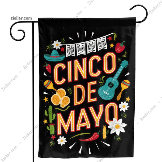 Cinco de Mayo Celebration with Guitar Maracas and Sombrero Festive Party Decor