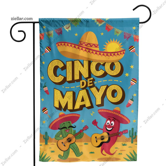 Cinco de Mayo Celebration with Animated Cactus and Chili Pepper Party Decor