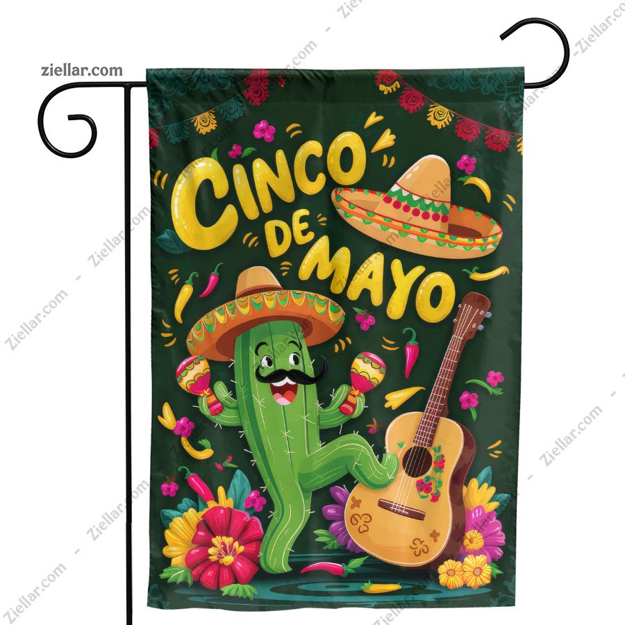 Cinco de Mayo Celebration with Cactus and Sombrero Perfect for Fiesta Decor