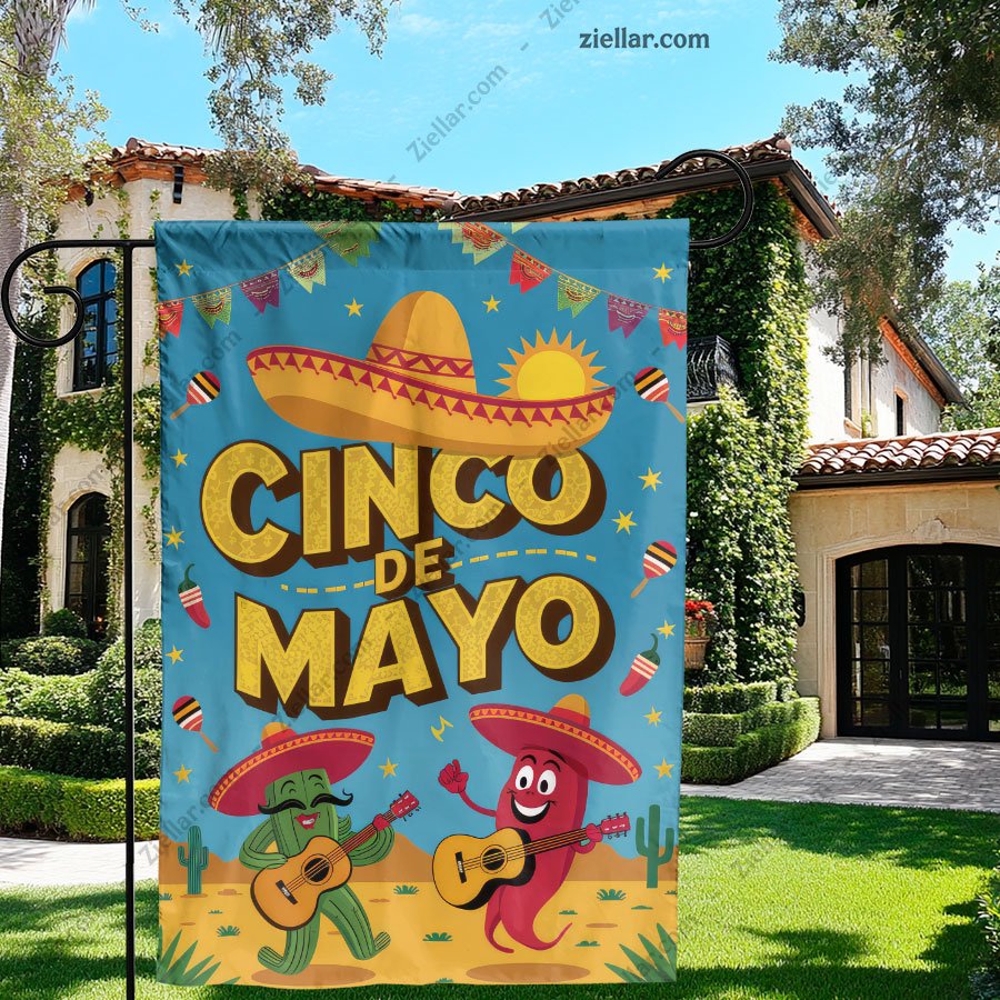 Cinco de Mayo Celebration with Animated Cactus and Chili Pepper Party Decor