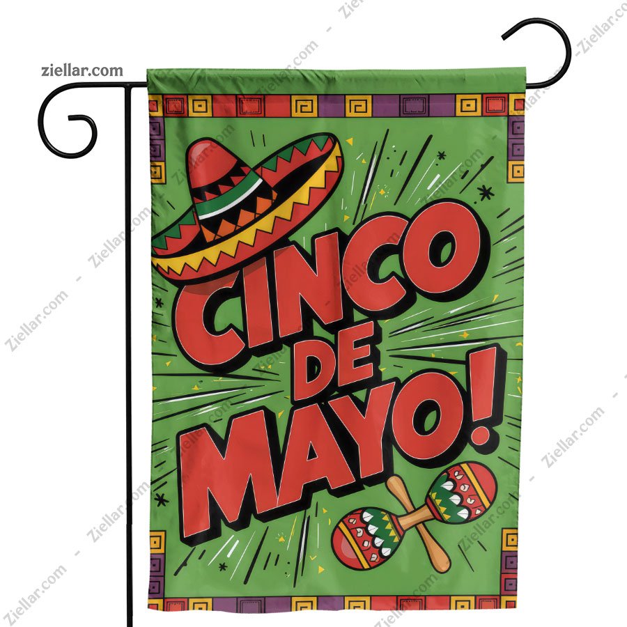 Cinco de Mayo Festive Sombrero and Maracas Design for Mexican Fiesta Decor
