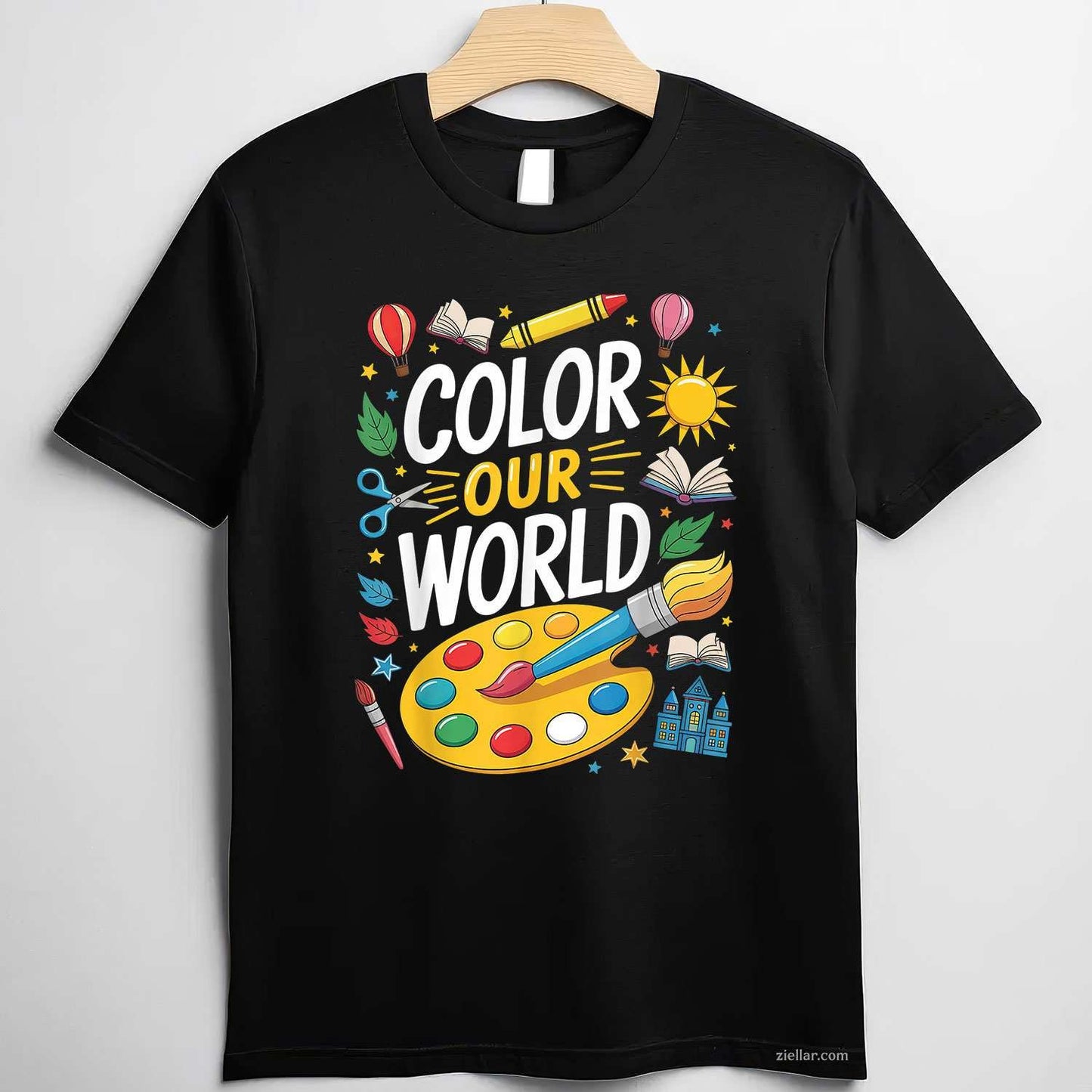 Color Our World Summer Reading 2025 T-Shirt, Art Painting Book Lover Vintage Graphic Tee For Adults