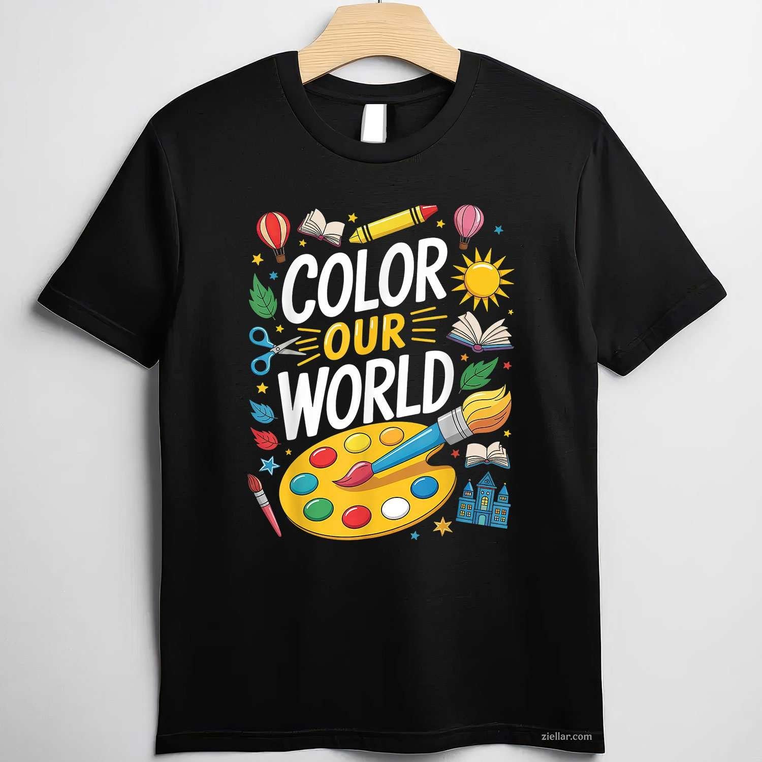 Color Our World Summer Reading 2025 T-Shirt, Art Painting Book Lover Vintage Graphic Tee For Adults