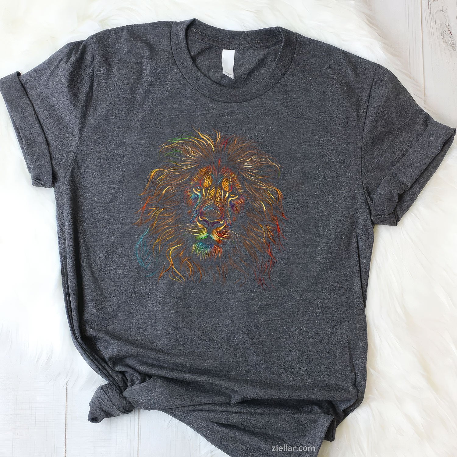 Colorful African Lion Tee and T-Shirt, King of Animals Graphic T-Shirt Gift for Adults