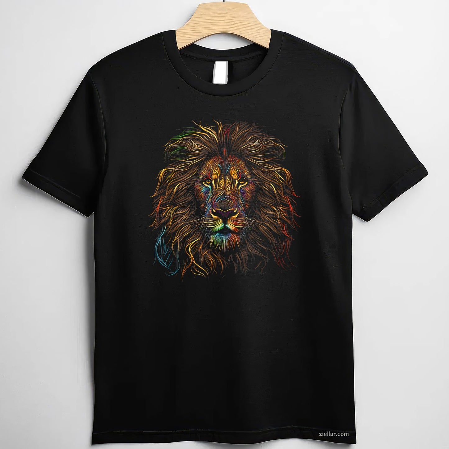 Colorful African Lion Tee and T-Shirt, King of Animals Graphic T-Shirt Gift for Adults
