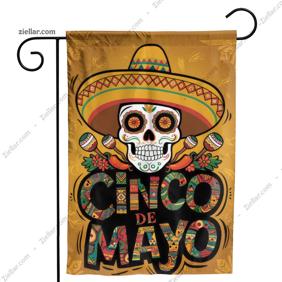 Colorful Cinco de Mayo Sugar Skull Artwork for Fiesta Celebration Decorations