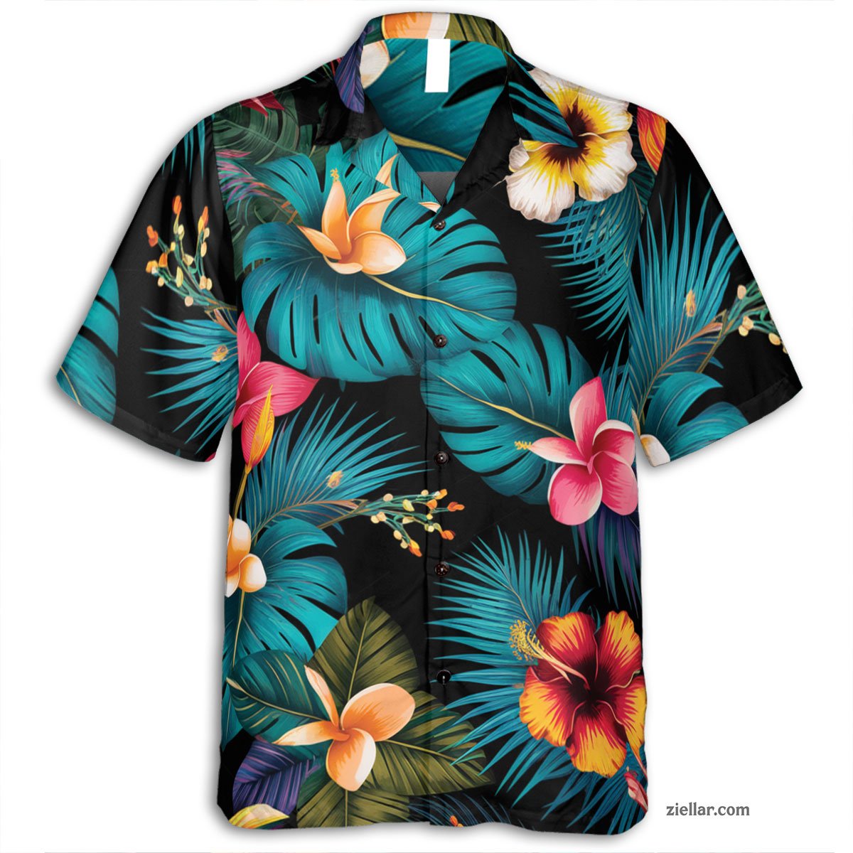 Colorful Paradise Floral Hawaiian Shirt Tee, Casual Summer Tee for Adults