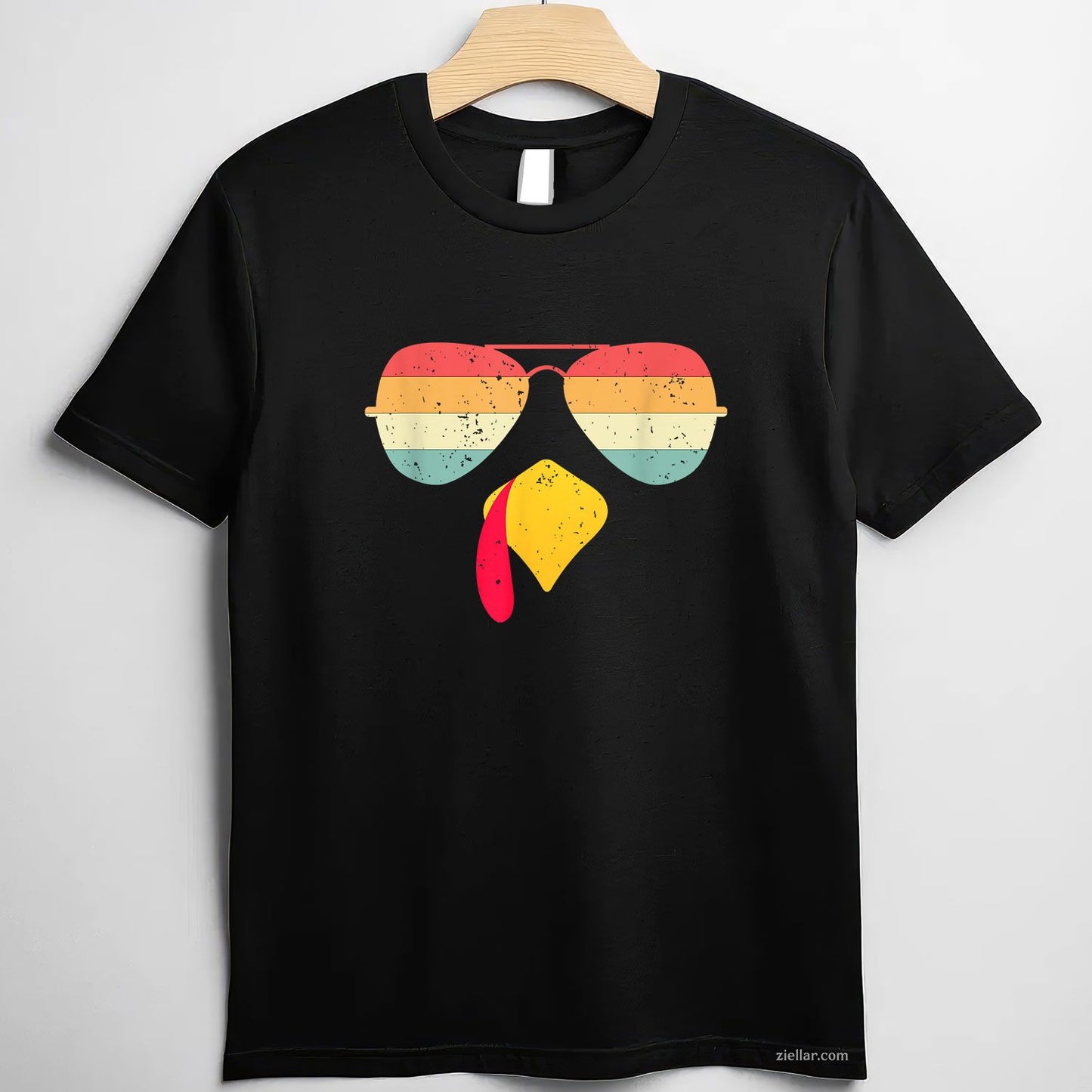 Cool Turkey Face With Sunglasses Funny Thanksgiving For Men T-Shirt and Tee for Adults Men Women Unisex